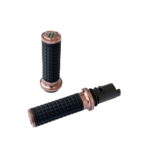 MH Style Silicone Rubber Grips with CNC Alloy Touring 2023+ Throttle By Wire [Broze]