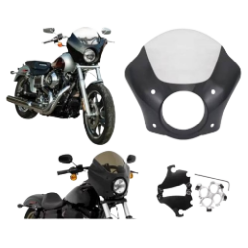 SMK Front Fairing with Smoke Windshield 49mm Clamp [Black-Smoke]